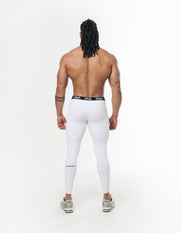 Mens Compressive Phone Pocket Tights - White