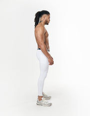 Mens Compressive Phone Pocket Tights - White