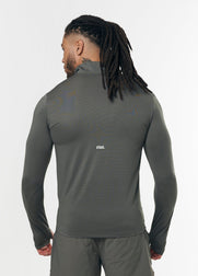 Mens Sport 1/4 Zip Long Sleeve - Grey