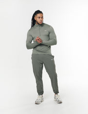 Mens Sport 1/4 Zip Long Sleeve - Sage