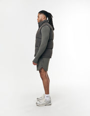 Mens Sleeveless Puffer Vest - Grey