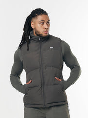 Mens Sleeveless Puffer Vest - Grey