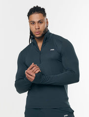 Mens Sport 1/4 Zip Long Sleeve - Navy