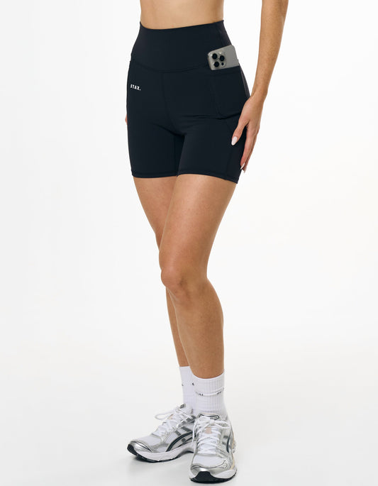Phone Pocket Midi Bike Shorts NANDEX™ - Black