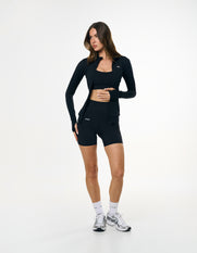 Phone Pocket Midi Bike Shorts NANDEX™ - Black