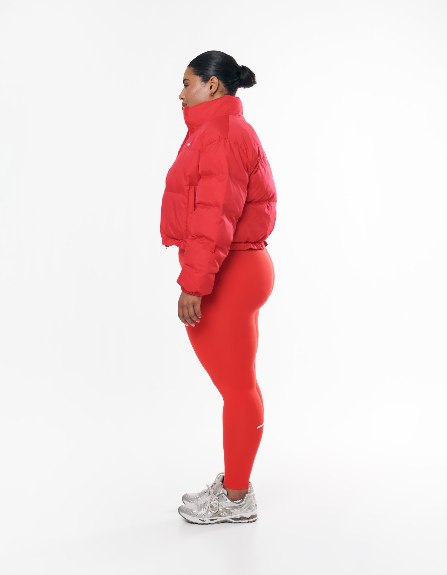 Cropped Puffer- Red