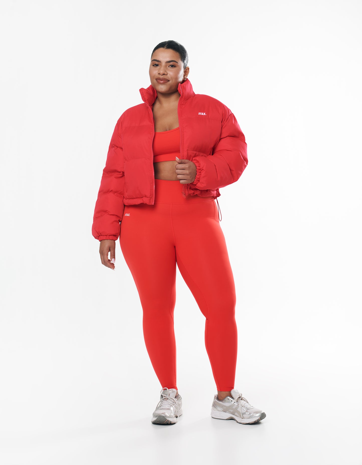 Cropped Puffer- Red