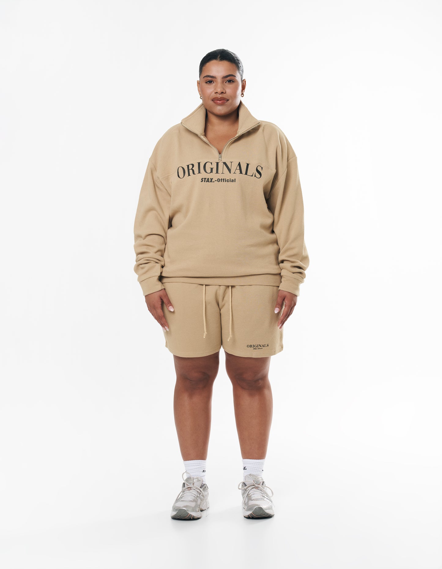 Originals Waffle 1/4 Zip - Sand