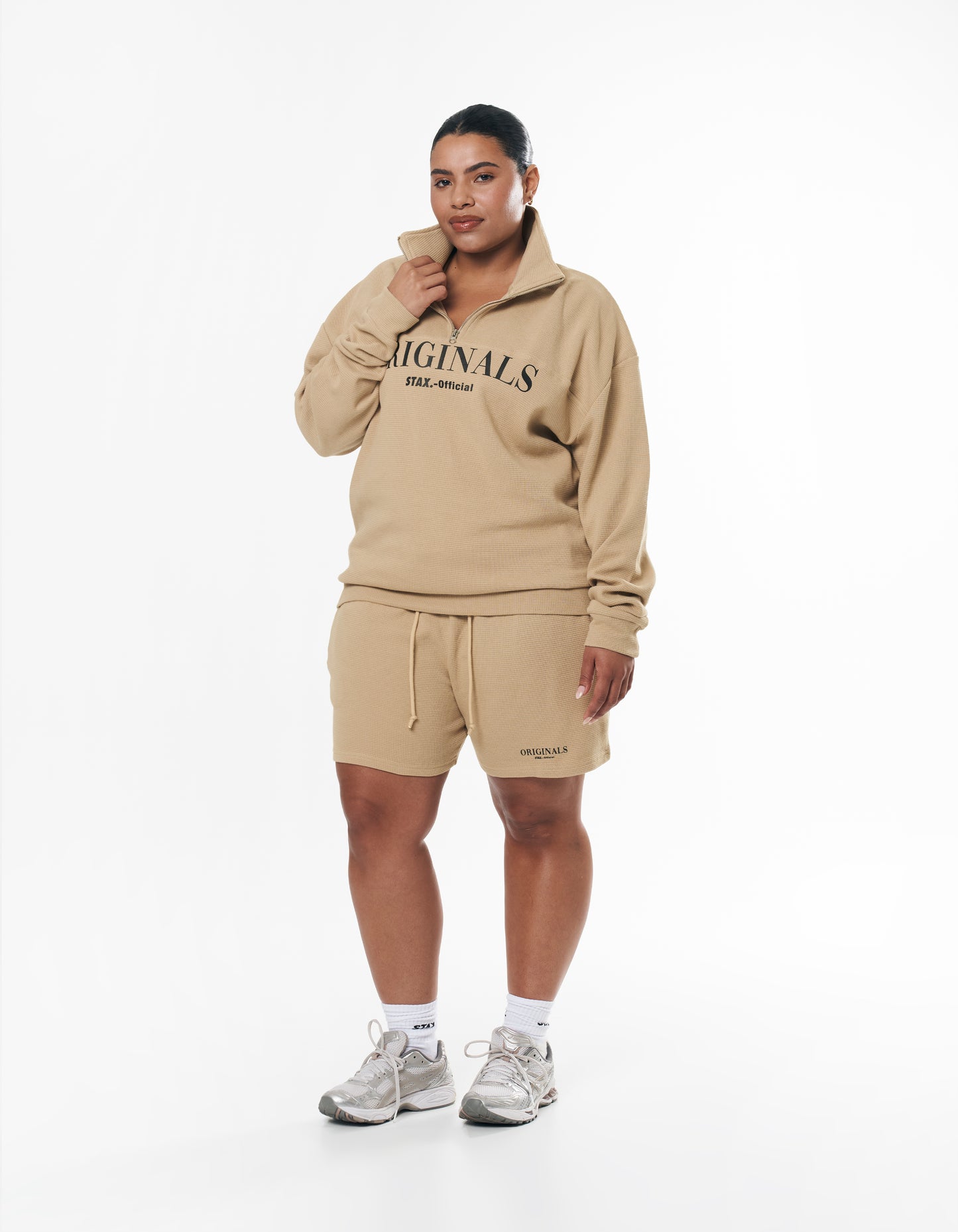 Originals Waffle 1/4 Zip - Sand