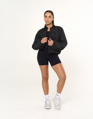 Cropped Bomber Jacket - Ink