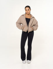 Collared Bomber Jacket - Sandstone