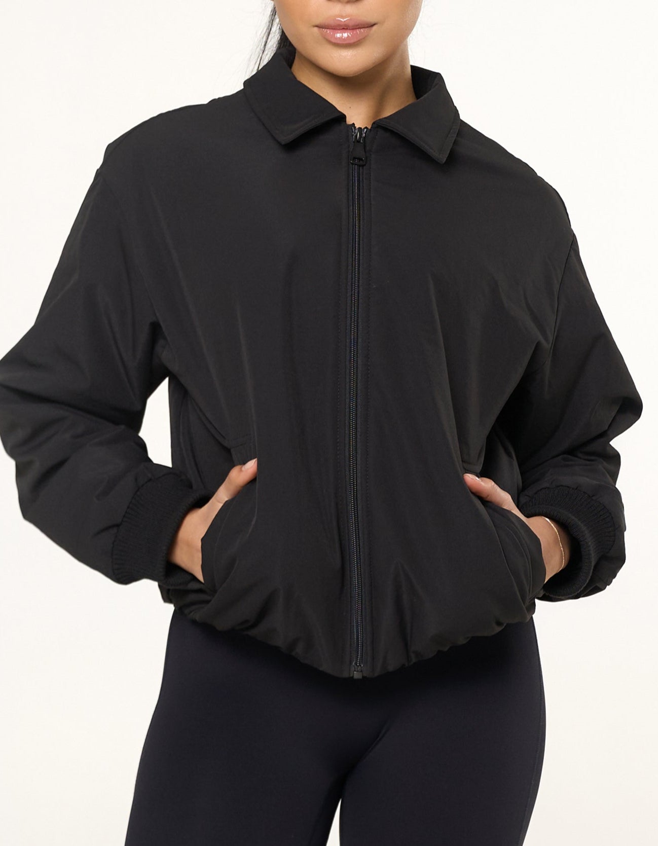 Collared Bomber Jacket - Ink