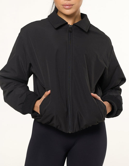 Collared Bomber Jacket - Ink