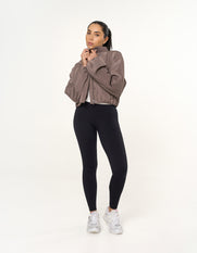 Cropped Bomber Jacket - Fossil
