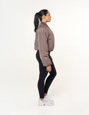 Cropped Bomber Jacket - Fossil