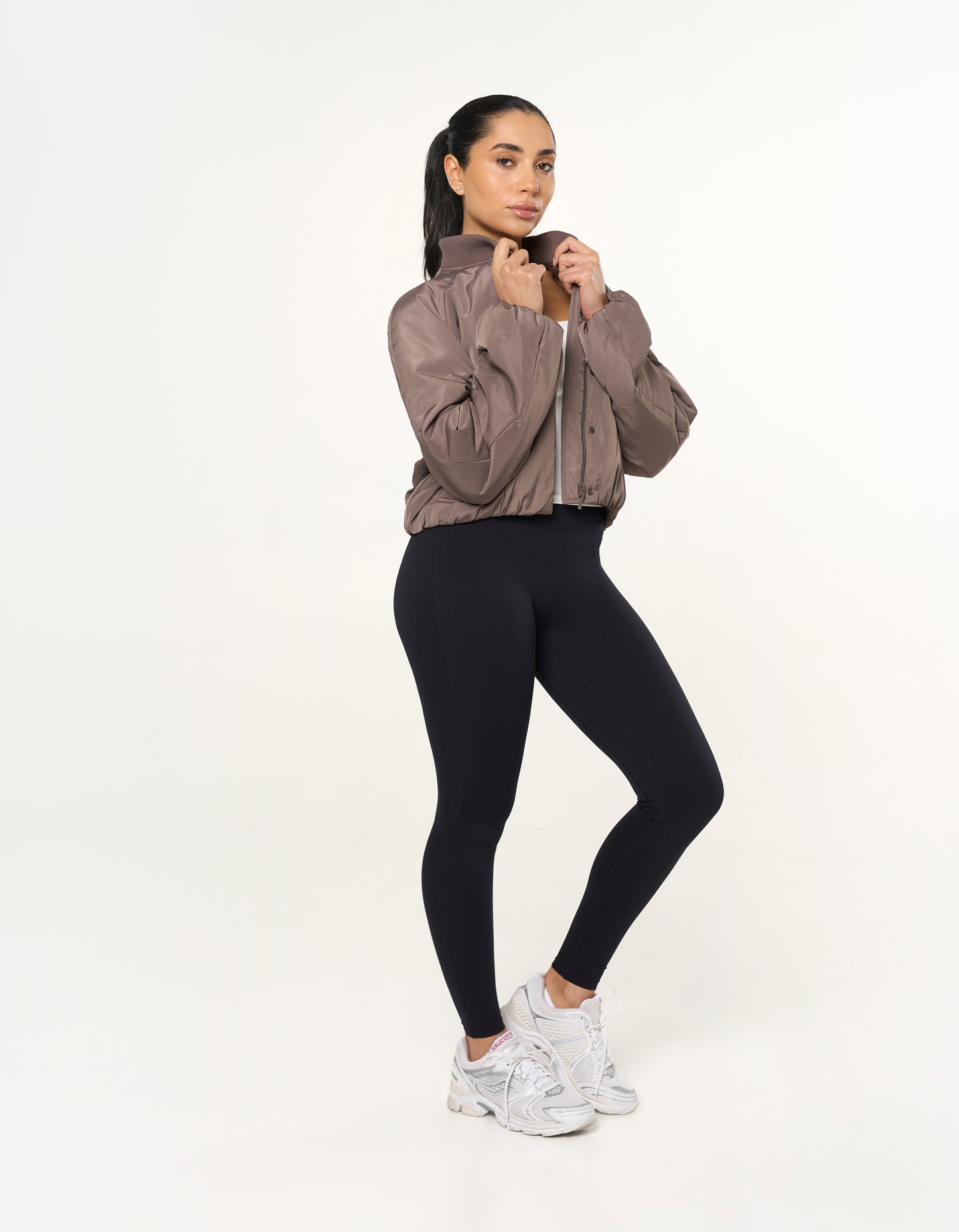 Cropped Bomber Jacket - Fossil
