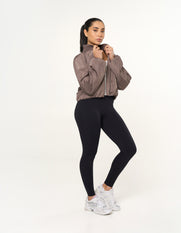 Cropped Bomber Jacket - Fossil