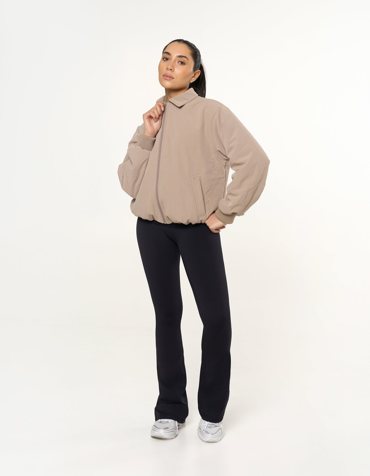 Collared Bomber Jacket - Sandstone