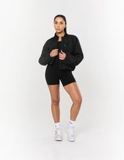 Cropped Bomber Jacket - Ink