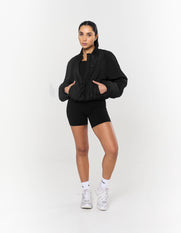 Cropped Bomber Jacket - Ink