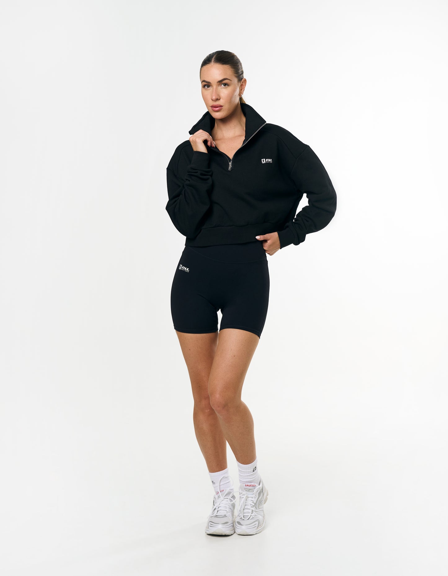 RC3 Cropped 1/4 Zip Crew - Black