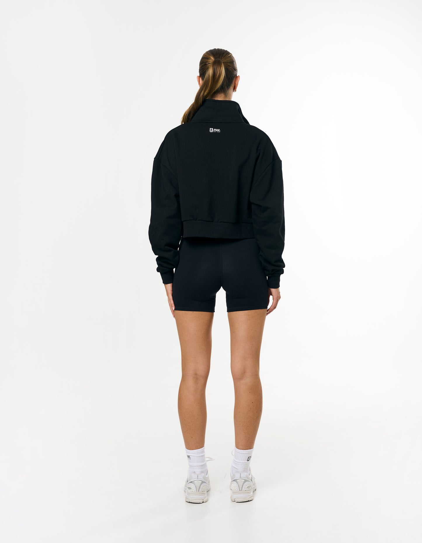 RC3 Cropped 1/4 Zip Crew - Black