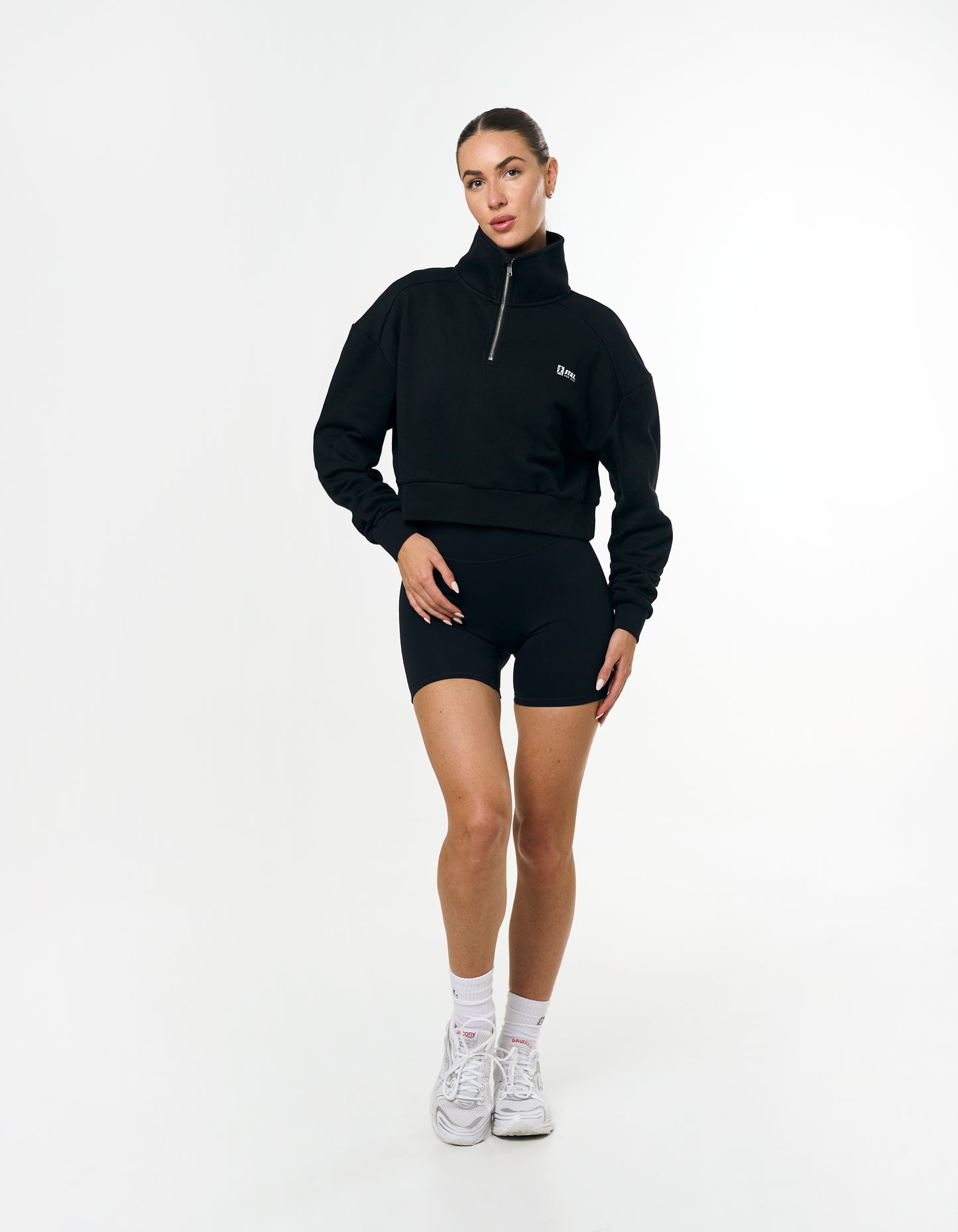 RC3 Cropped 1/4 Zip Crew - Black