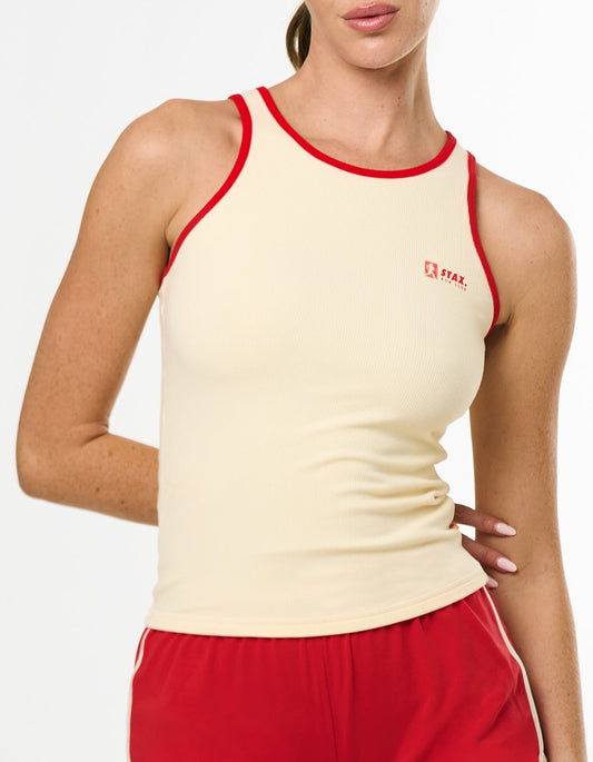 RC3 Ribbed Singlet - Cream