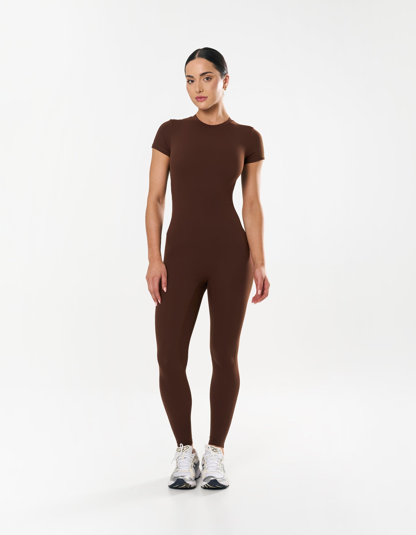 Short Sleeve Full Length Bodysuit NANDEX™ - Chocolate