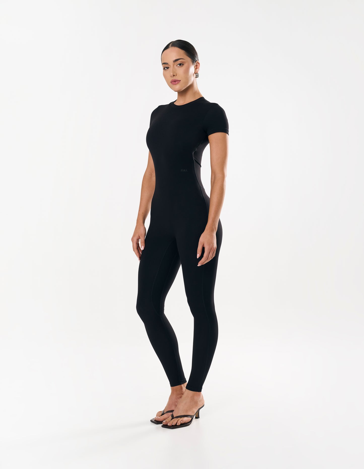 Short Sleeve Full Length Bodysuit NANDEX™ - Black