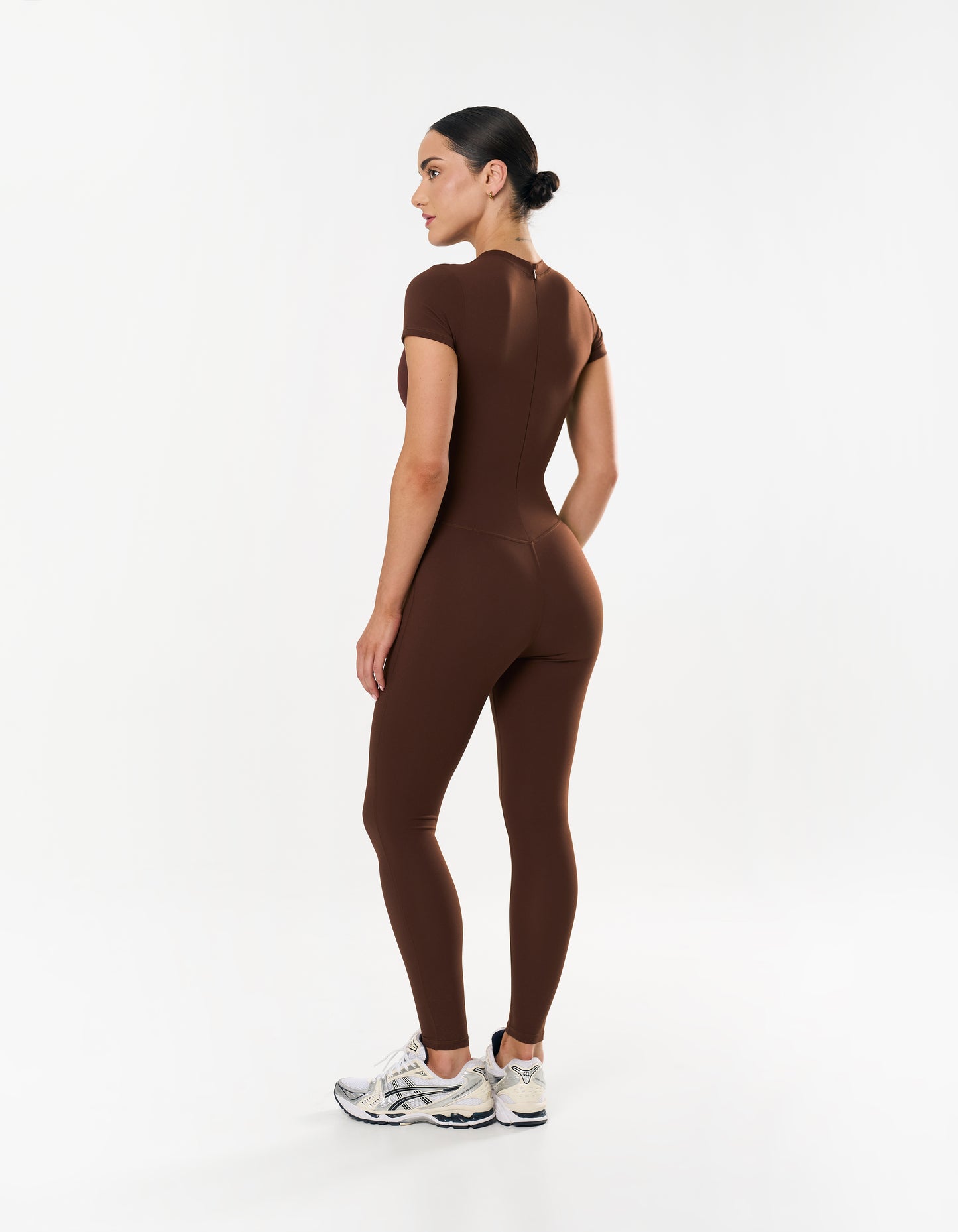 Short Sleeve Full Length Bodysuit NANDEX™ - Chocolate