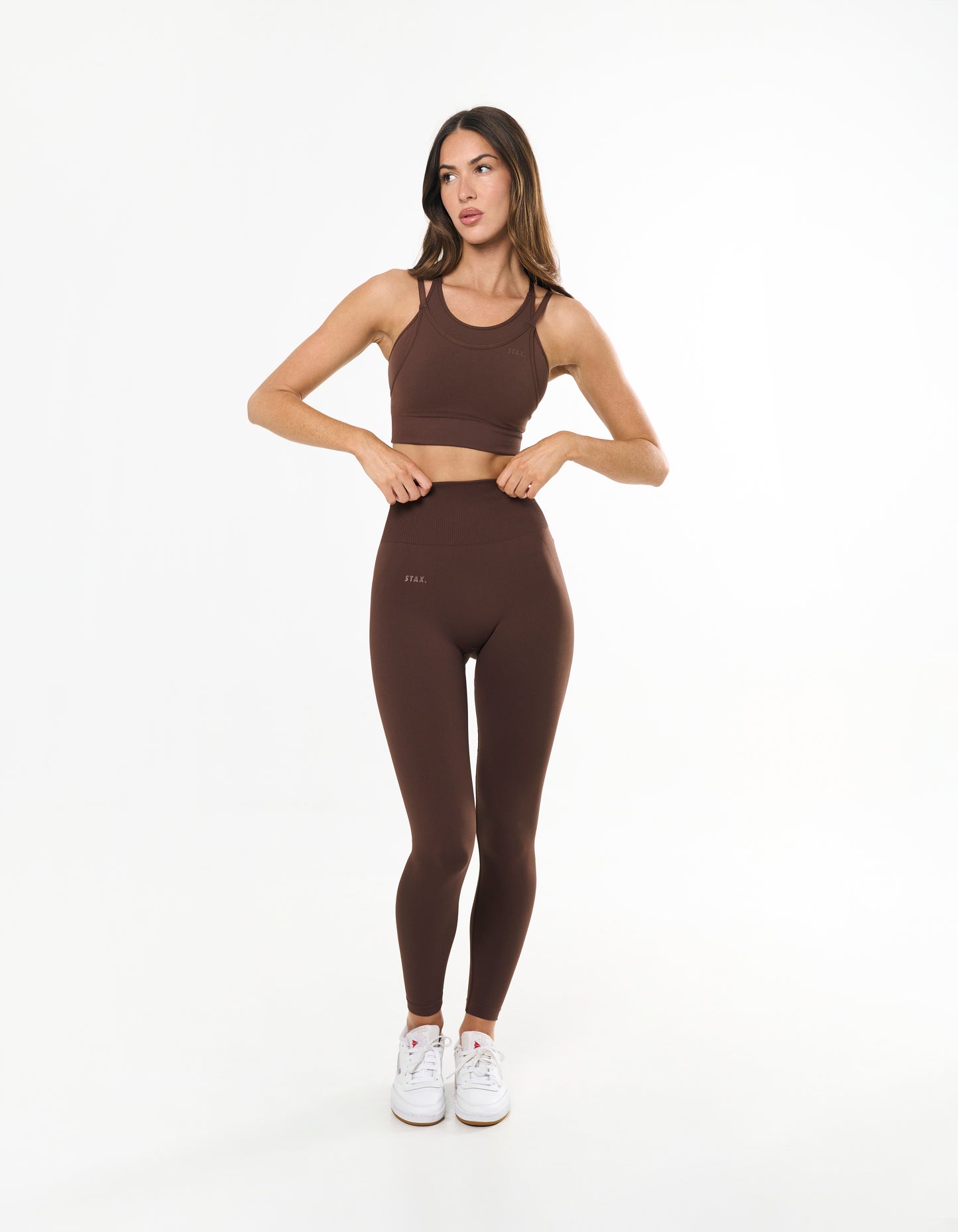 Premium Seamless Layered Crop - Cocoa