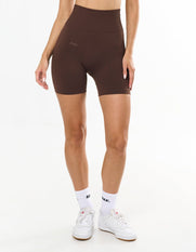 Premium Seamless Midi Bike Shorts - Cocoa