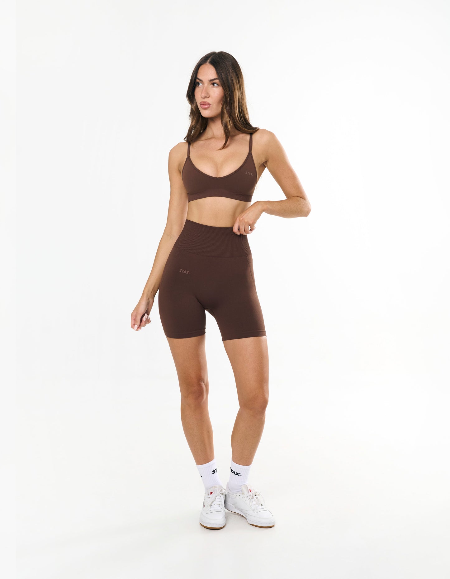 Premium Seamless Midi Bike Shorts - Cocoa