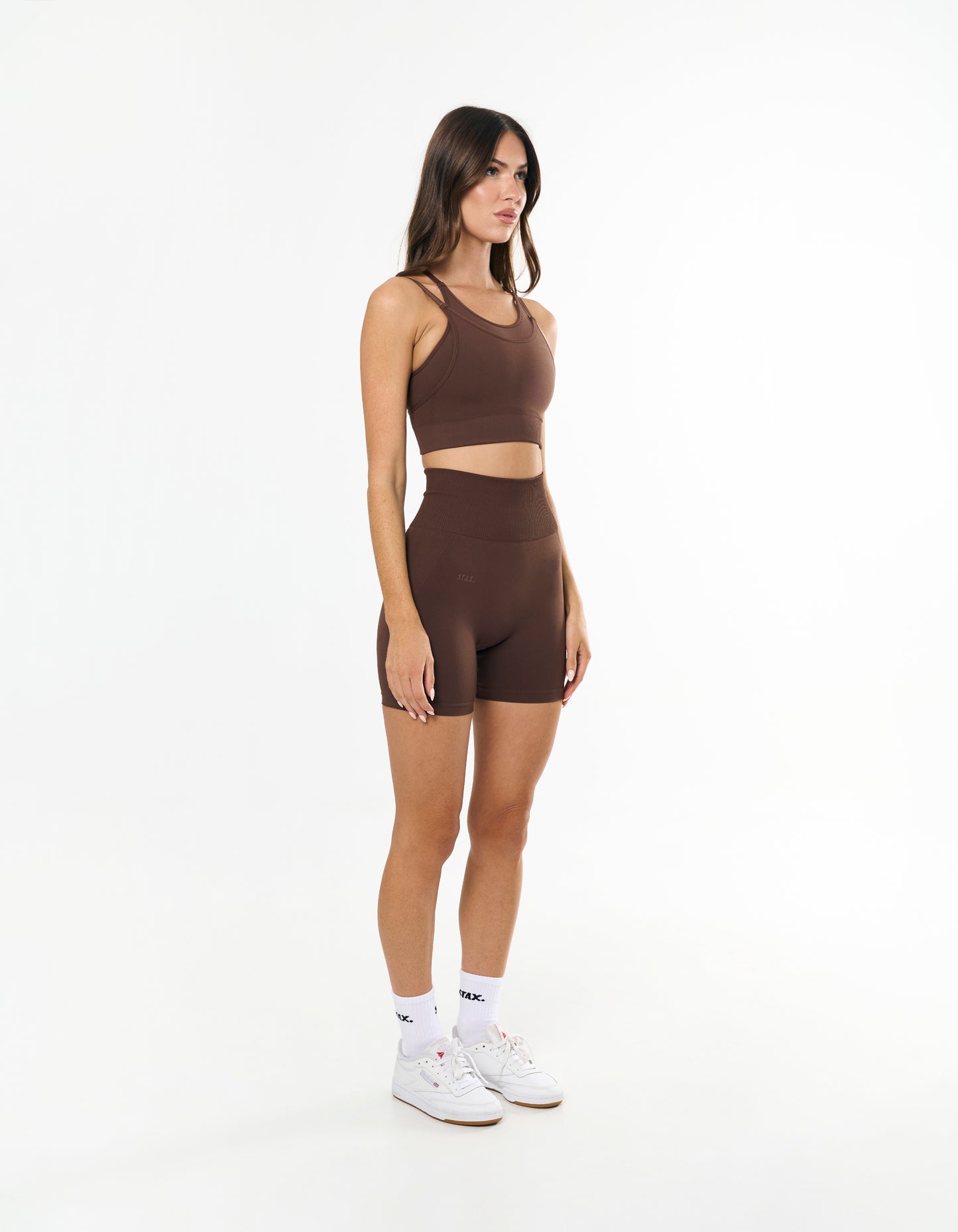 Premium Seamless Layered Crop - Cocoa