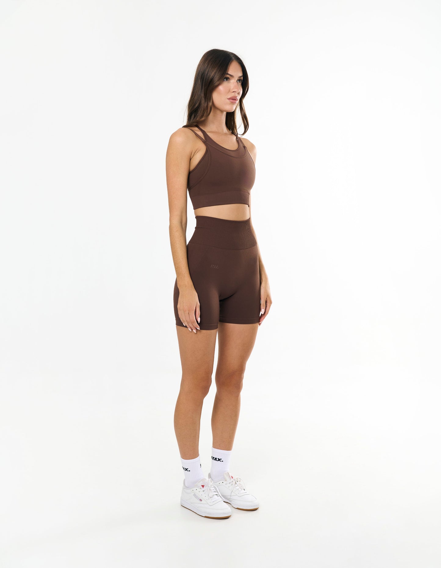 Premium Seamless Midi Bike Shorts - Cocoa