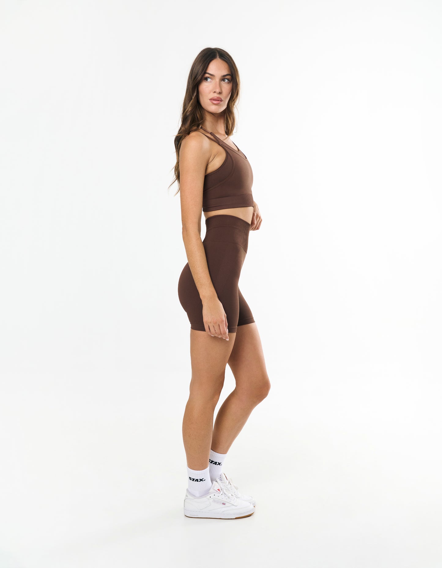 Premium Seamless Layered Crop - Cocoa