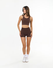 Premium Seamless Layered Crop - Cocoa
