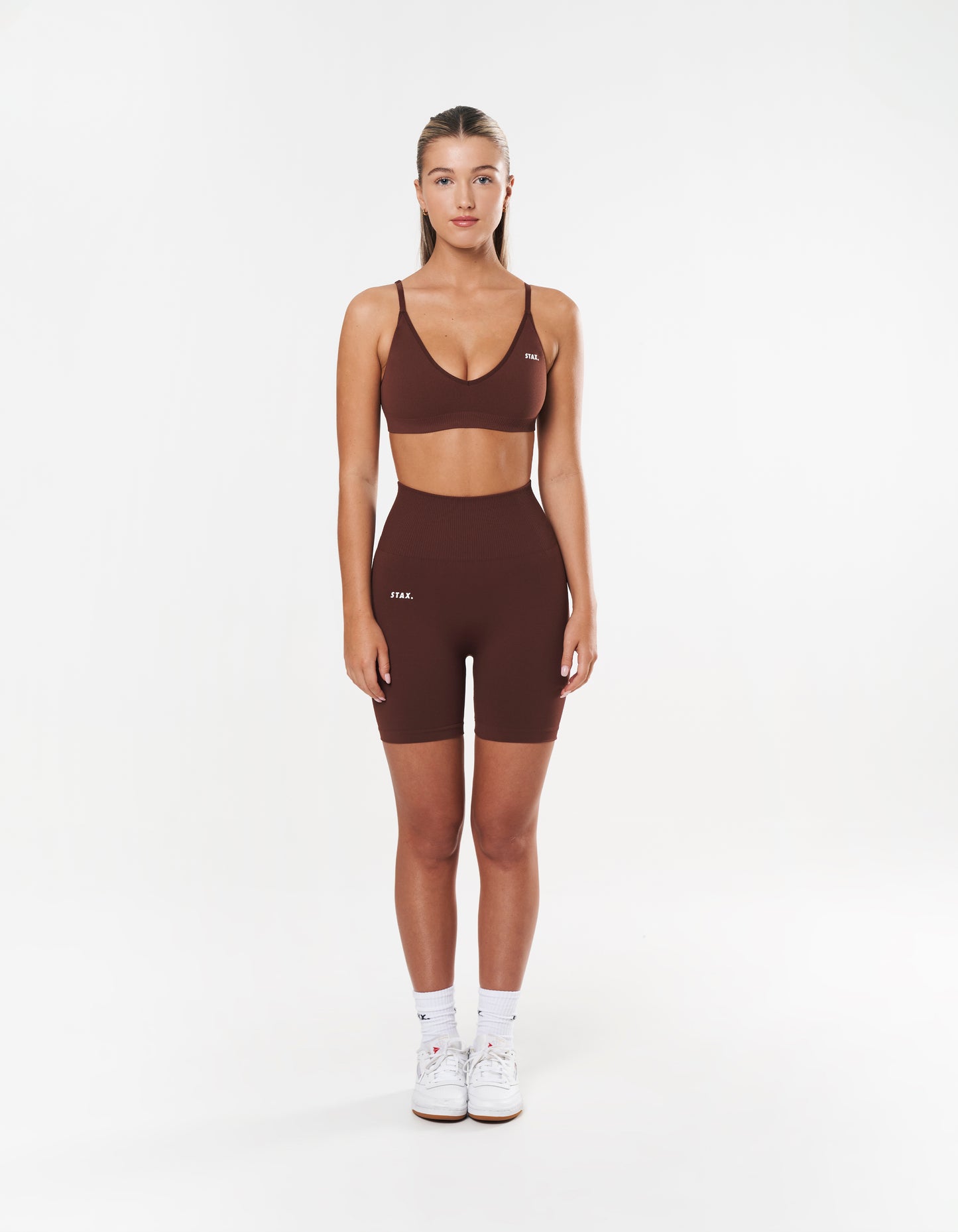 Premium Seamless Midi Bike Shorts - Umber