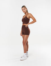 Premium Seamless Mini Bike Shorts - Umber