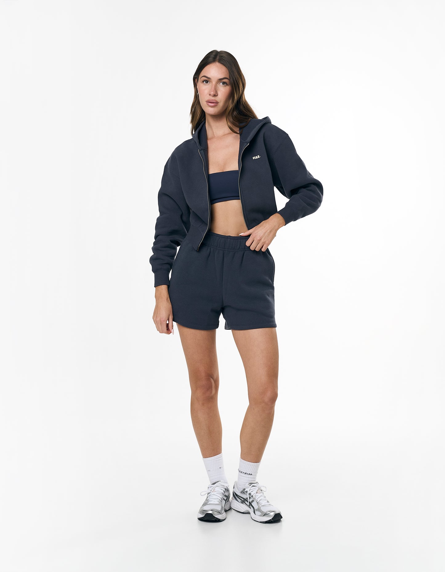 Cropped Zip Hoodie Solfleece® - Vintage Navy