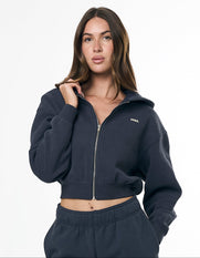 Cropped Zip Hoodie Solfleece® - Vintage Navy