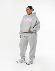 Classic Cuffed Jogger - Dark Grey/Pink