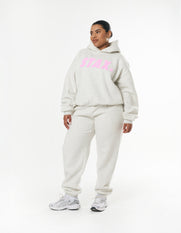 Classic Cuffed Jogger - Light Grey/Pink