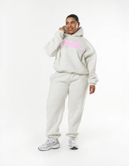 Classic Cuffed Jogger - Light Grey/Pink