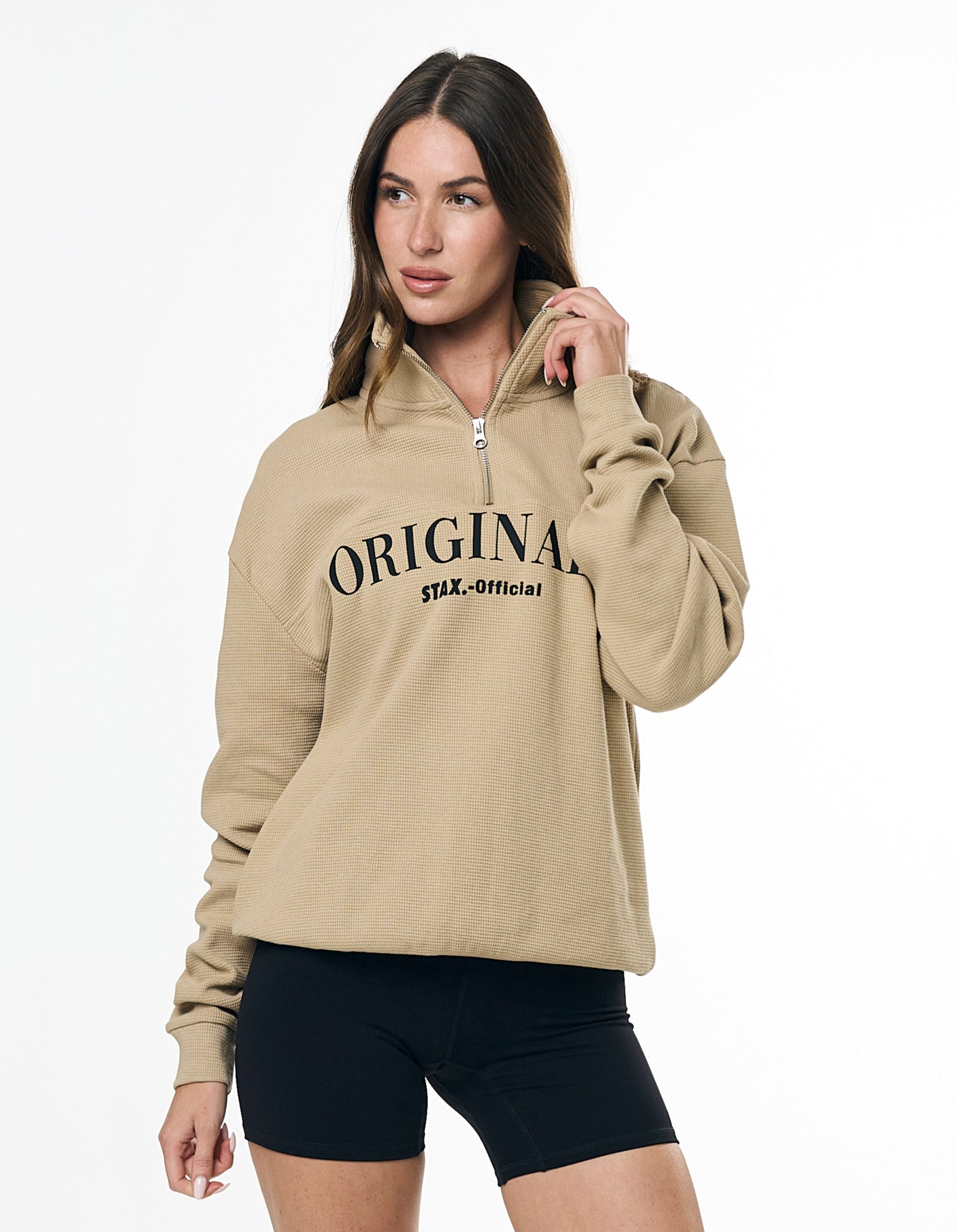 Originals Waffle 1/4 Zip - Sand