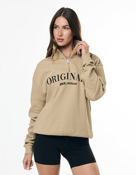 Originals Waffle 1/4 Zip - Sand