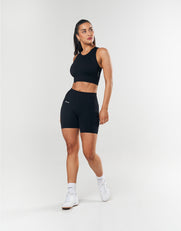 Seamless Cropped Singlet - Black