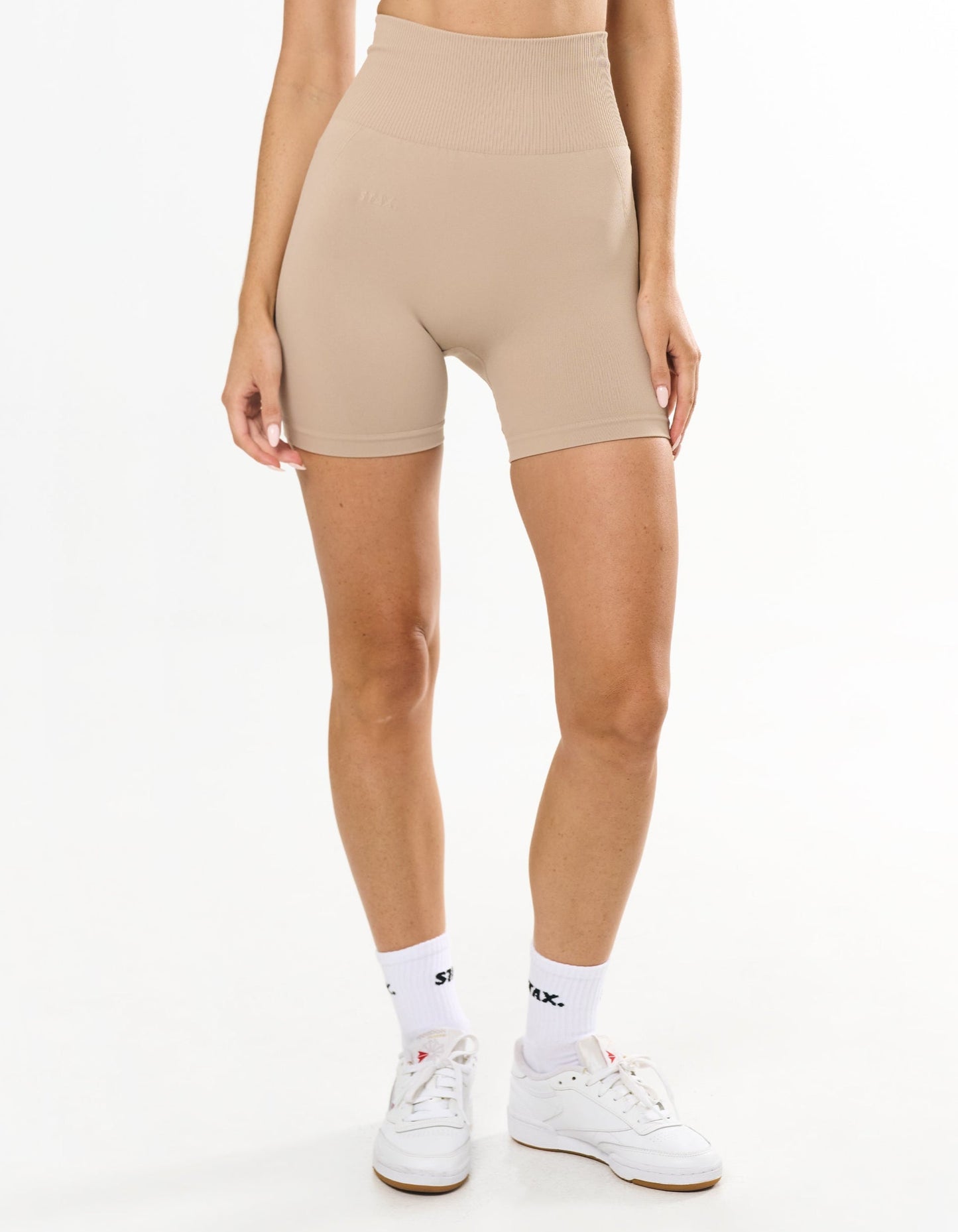 Premium Seamless Midi Bike Shorts - Taupe