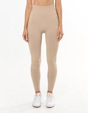 Premium Seamless Full Length Tights - Taupe